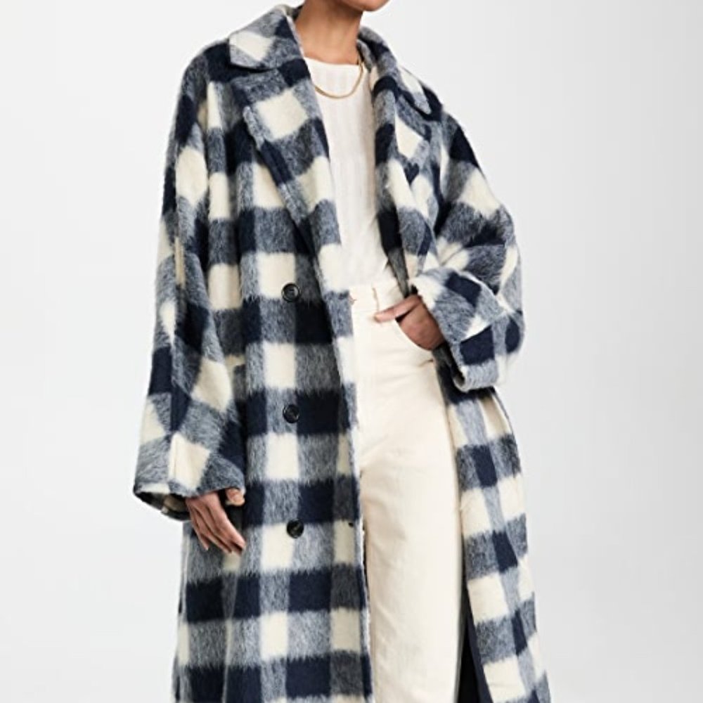 STAND STUDIO Mikaela Long Buffalo Check Coat